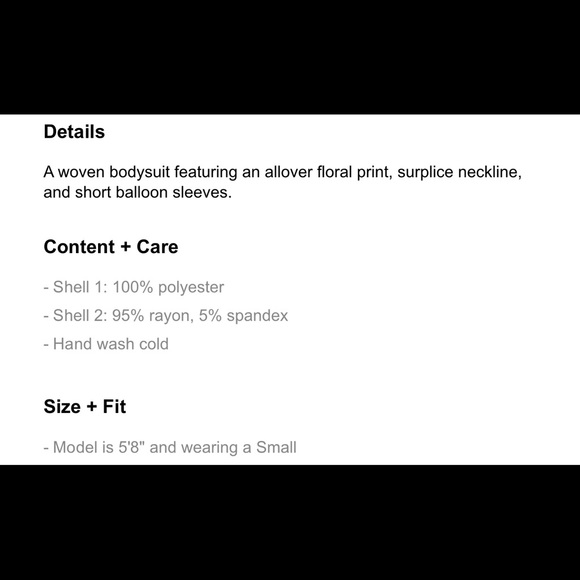 ‼️BOGO‼️ Floral Balloon-Sleeve Bodysuit - Picture 5 of 5